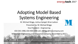 Adopting Model Based Systems Engineering M