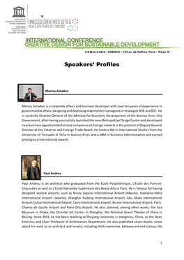 Speakers' Profiles