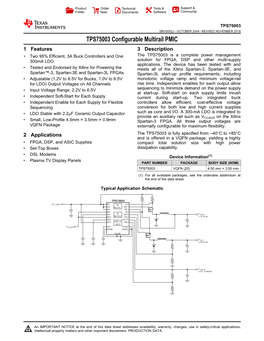 TPS75003 Configurable Multi-Rail PMIC Datasheet (Rev. J)