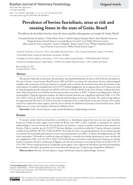 Prevalence of Bovine Fascioliasis, Areas at Risk and Ensuing