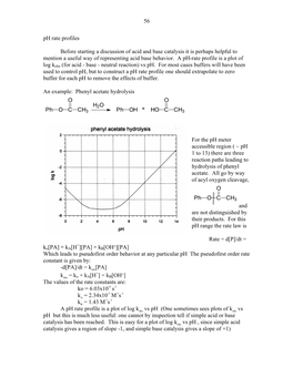 56 Ph Rate Profiles Before Starting a Discussion of Acid and Base Catalysis It Is Perhaps Helpful to Mention a Useful Way Of