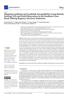 Mapping Landform and Landslide Susceptibility Using Remote Sensing, GIS and Field Observation in the Southern Cross Road, Malang Regency, East Java, Indonesia