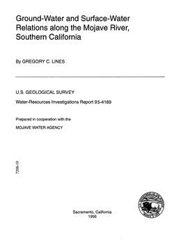 Ground-Water and Surface-Water Relations Along the Mojave River, Southern California