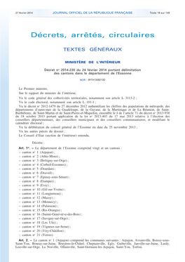 JOURNAL OFFICIEL DE LA RÉPUBLIQUE FRANÇAISE Texte 19 Sur 149