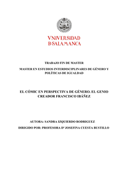 El Cómic En Perspectiva De Género. El Genio Creador Francisco Ibáñez