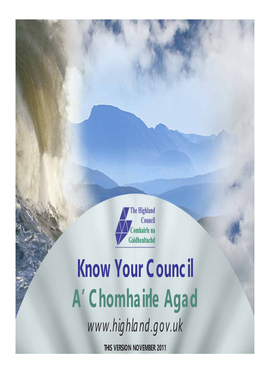 Know Your Council A' Chomhairle Agad