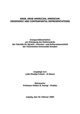 Hegemonic and Contrapuntal Representations