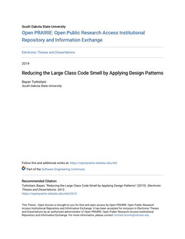 Reducing the Large Class Code Smell by Applying Design Patterns