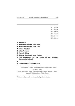 Horev V. Minister of Transportation.Pdf