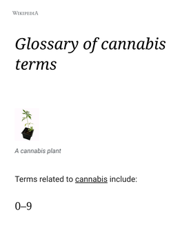 Glossary of Cannabis Terms