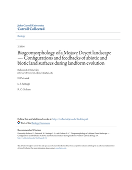 Biogeomorphology of a Mojave Desert Landscape — Configurations and Feedbacks of Abiotic and Biotic Land Surfaces During Landform Evolution Rebecca E