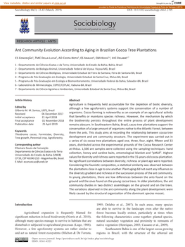 Sociobiology 66(1): 33-43 (March, 2019) DOI: 10.13102/Sociobiology.V66i1.2705