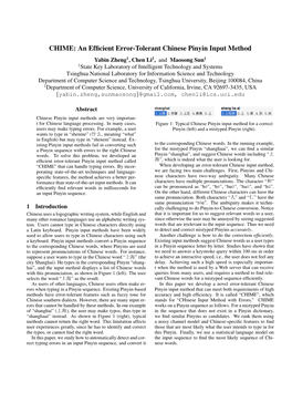 CHIME: an Efficient Error-Tolerant Chinese Pinyin Input Method