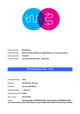 D2.4 Exploitation Plan - Final