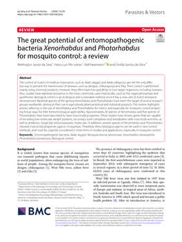 The Great Potential of Entomopathogenic Bacteria