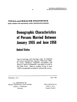 Of Personsmarriedbetween January1955andjune1958