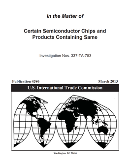 Certain Semiconductor Chips and Products Containing Same