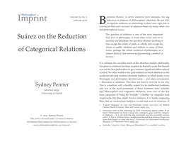 Suárez on the Reduction of Categorical Relations