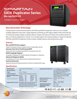 SATA Duplicator Series Blu-Ray/DVD/CD Available in up to 15 Targets