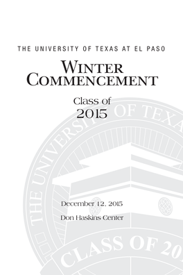 Winter 2015 Commencement Program