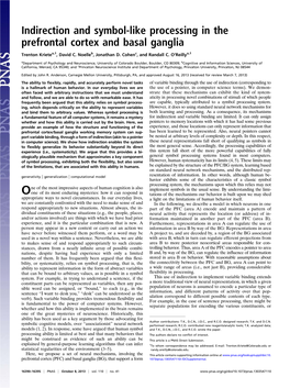 Indirection and Symbol-Like Processing in the Prefrontal Cortex and Basal Ganglia