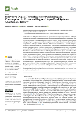Innovative Digital Technologies for Purchasing and Consumption in Urban and Regional Agro-Food Systems: a Systematic Review