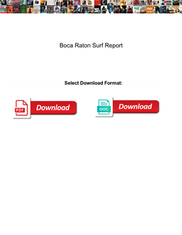 Boca Raton Surf Report