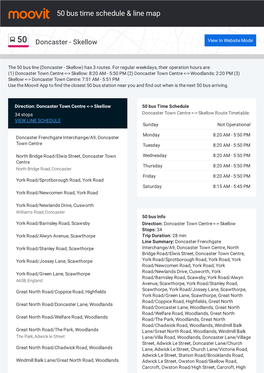 50 Bus Time Schedule & Line Route