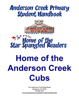 Home of the Anderson Creek Cubs