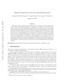 Spatial Competition with Unit-Demand Functions∗