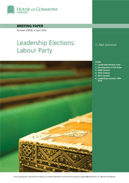 Leadership Elections: Labour Party