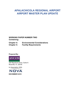 Apalachicola Regional Airport Airport Master Plan Update