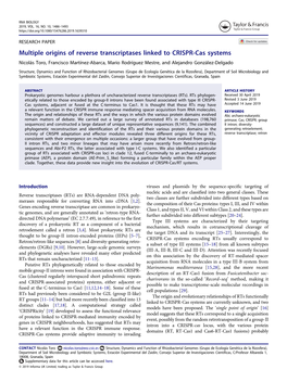 Multiple Origins of Reverse Transcriptases Linked to CRISPR