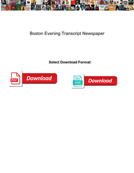 Boston Evening Transcript Newspaper