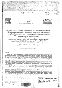 Cameroon): Constraints on Chemical Weathering Processes and Elements Transport Mechanisms in Humid Tropical Environments