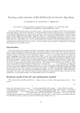 Modeling Radial Velocities of HD 240210 with the Genetic Algorithms