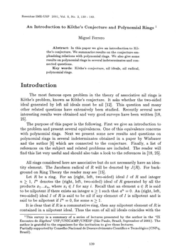 Introduction to Kõthe's Conjecture and Polynomial Rings 1