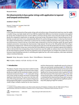 On Inharmonicity in Bass Guitar Strings with Application to Tapered and Lumped Constructions