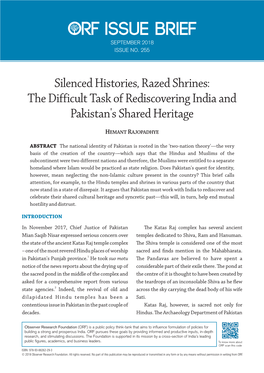 Silenced Histories, Razed Shrines: the Difficult Task of Rediscovering India and Pakistan's Shared Heritage