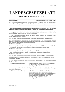 Landesgesetzblatt Für Das Burgenland