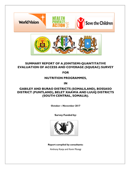(Squeac) Survey for Nutrition Programmes, in Gabile