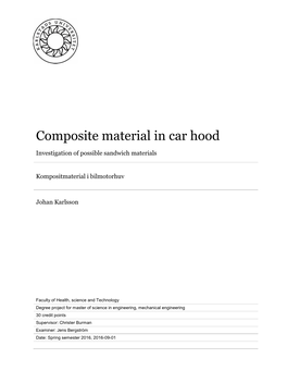 Composite Material in Car Hood