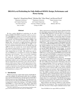 DRAM-Level Prefetching for Fully-Buffered DIMM: Design, Performance and Power Saving