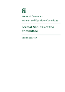 Formal Minutes of the Committee