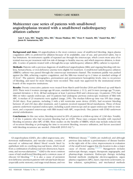 Multicenter Case Series of Patients with Small-Bowel Angiodysplasias Treated with a Small-Bowel Radiofrequency Ablation Catheter