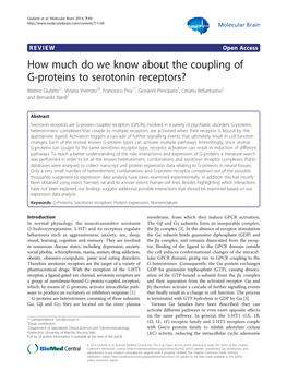 How Much Do We Know About the Coupling of G-Proteins to Serotonin