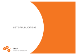 TMG List of Publications