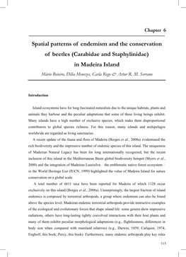 Carabidae and Staphylinidae) in Madeira Island Mário Boieiro, Dília Menezes, Carla Rego & Artur R