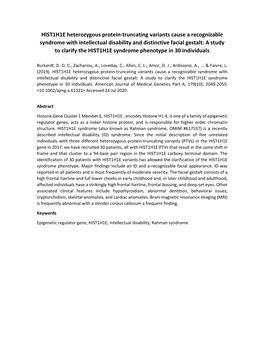 HIST1H1E Heterozygous Protein-Truncating