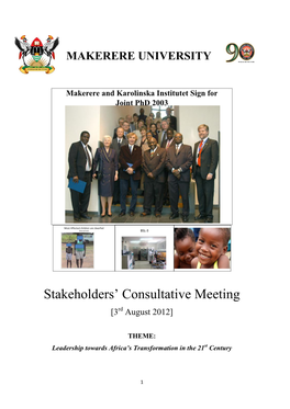 Stakeholders Conference 2012 Draft Report